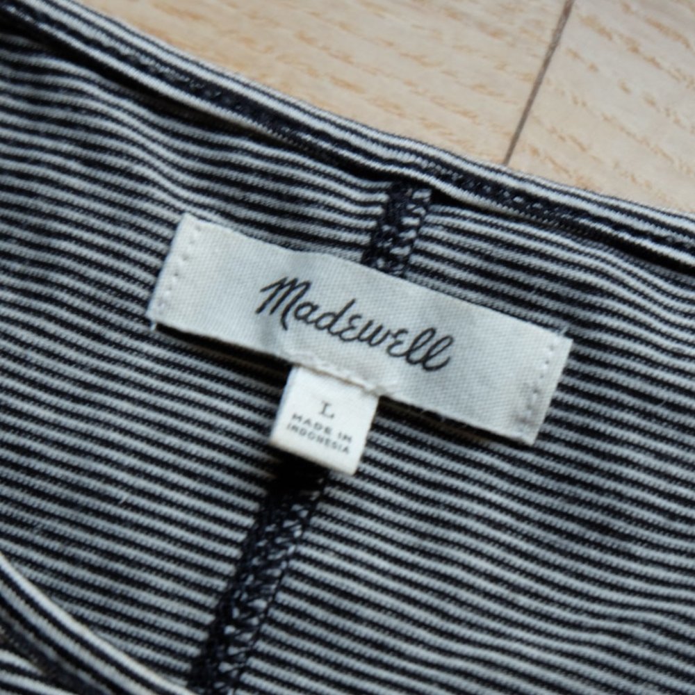 Madewell High Neck Tank Top Crop Top Striped - Picture 3 of 5
